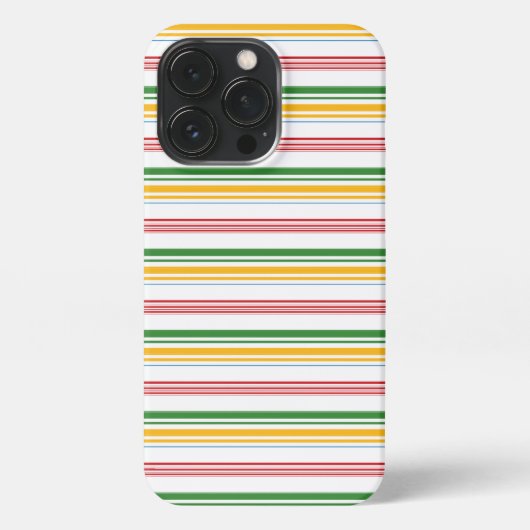 かわいい緑黄色のストライプ iPhoneケース (裏面)