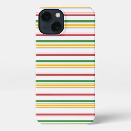 かわいい緑黄色のストライプ iPhoneケース (裏面)