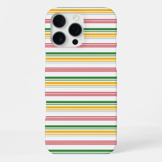 かわいい緑黄色のストライプ iPhoneケース (裏面)