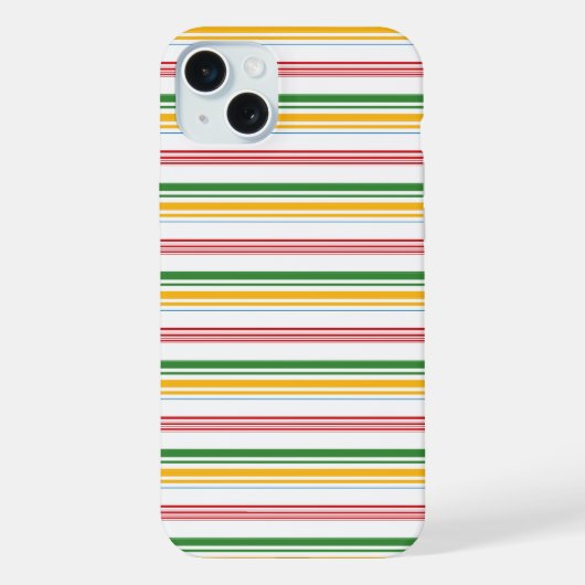 かわいい緑黄色のストライプ iPhoneケース (裏面)