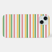 かわいい緑黄色のストライプ iPhoneケース (裏面横)