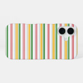 かわいい緑黄色のストライプ iPhone 16ケース (裏面横)