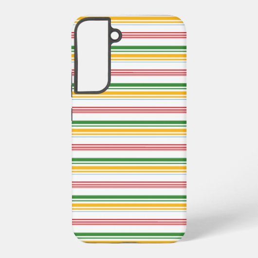 かわいい緑黄色のストライプ SAMSUNG GALAXYケース (裏面)