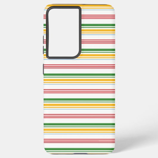 かわいい緑黄色のストライプ SAMSUNG GALAXYケース (裏面)