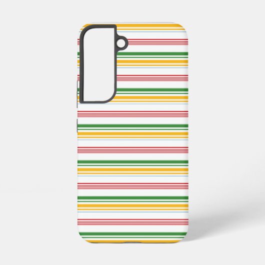 かわいい緑黄色のストライプ SAMSUNG GALAXYケース (裏面)