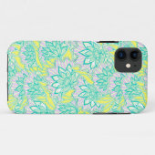 かわいい緑黄色の花柄 Case-Mate iPhoneケース (裏面(横))
