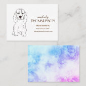 かわいい線形犬のスケッチのカスタム 名刺 (正面/裏面)