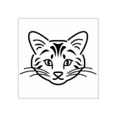 かわいい線画の子猫の顔の輪郭 ラバースタンプ (インプリント)