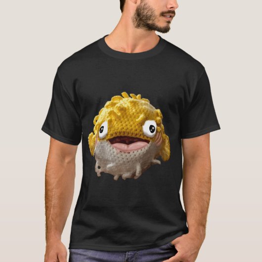 かわいい編みぐるみのフグ Tシャツ (正面)