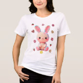 かわいい編みぐるみウサギ トライブレンドTシャツ (正面)