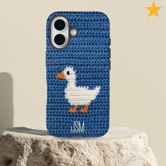 かわいい編みぐるみリスのイニシャルモノグラム Case-Mate iPhoneケース
