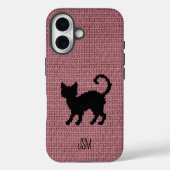 かわいい編みぐるみ黒猫カスタムイニシャルモノグラム Case-Mate iPhoneケース (裏面)