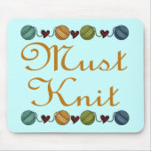 かわいい編み物はギフトを編まなければなりません マウスパッド (正面)