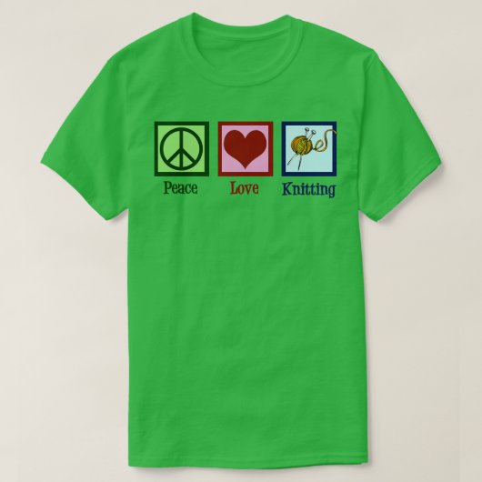 かわいい編み物ピンク Tシャツ (デザイン正面)