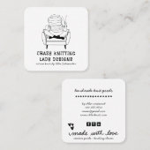 かわいい編み物レディカスタムーのニットグッズ スクエア名刺 (正面/裏面)