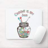 かわいい編み物好きのためのデザイン「Crochet Is My Jam」 マウスパッド (マウス)