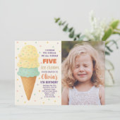 かわいい編集可能アイスクリームパーティの招待状 招待状 (スタンド正面)