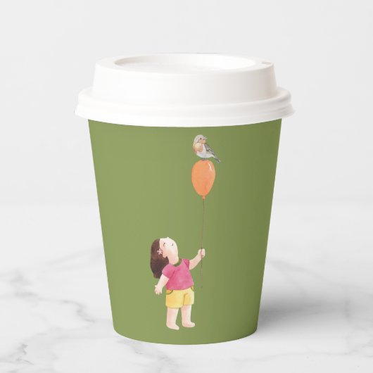 かわいい編集可能ピクニックパーク誕生日キッズガーデン 紙コップ (正面)