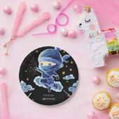 かわいい編集可能忍者誕生日 ペーパープレート (パーティー)