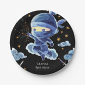 かわいい編集可能忍者誕生日 ペーパープレート (正面)