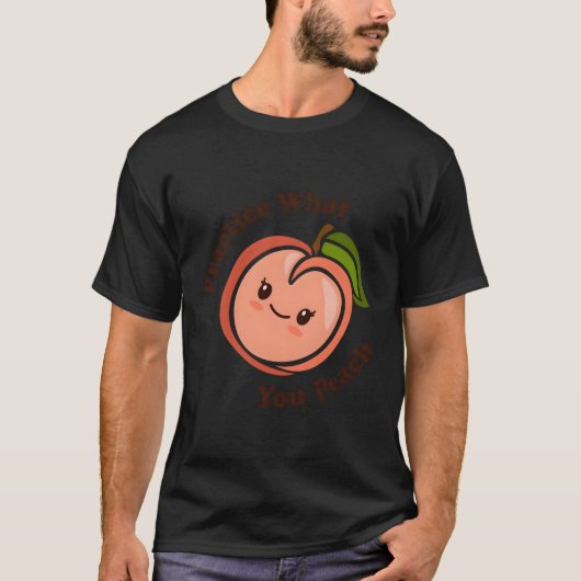 かわいい練習Wユー桃フルーツフードプン Tシャツ (正面)