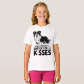 かわいい縁どコリーキス漫画の子犬の恋人 Tシャツ (正面フル)