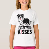 かわいい縁どコリーキス漫画の子犬の恋人 Tシャツ (正面)