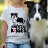 かわいい縁どコリーキス漫画の子犬の恋人 Tシャツ