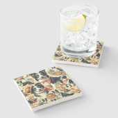 かわいい縁どコリーシームレス ストーンコースター (横)