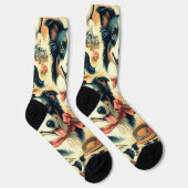 かわいい縁どコリーシームレス ソックス (右)