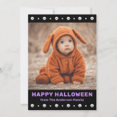 かわいい縁どスカルと星の黒ハロウィーンの写真 シーズンカード (正面)