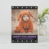 かわいい縁どスカルと星の黒ハロウィーンの写真 シーズンカード (スタンド正面)