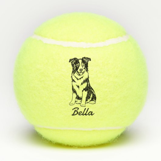 かわいい縁ど名前をカスタムするコリードッグ玩具 テニスボール (裏面)