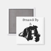 かわいい縁ど犬の飼い主 マグネット (正面/裏面)