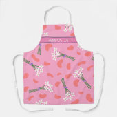 かわいい繊細なデイジーの小さな花束パターン エプロン (正面)