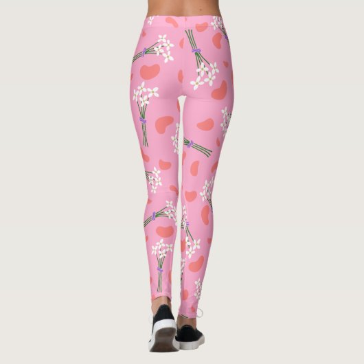 かわいい繊細なデイジーの小さな花束パターン レギンス (裏面)