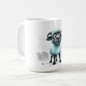 かわいい羊のあったかデザイン コーヒーマグカップ (正面左)