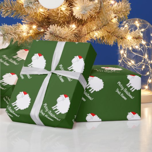 かわいい羊のクリスマス動物包装紙ロール ラッピングペーパー (クリスマス)
