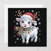 かわいい羊のクリスマス面白い動物愛好家ファーマー シーズンカード (正面/裏面)