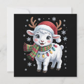 かわいい羊のクリスマス面白い動物愛好家ファーマー シーズンカード (正面)