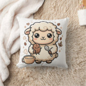 かわいい羊のコーヒー豆クッション クッション (ブランケット)