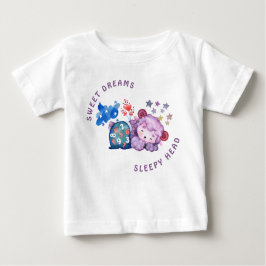 かわいい羊のスイートドリームス 新生児 ベビーTシャツ