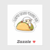 かわいい羊のタコの面白い駄洒落 "Let's Taco 'Bout It!" シール (シート)