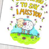 かわいい羊のバレンタインの葉書 ポストカード