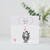 かわいい羊のペーパーアート かわいい サンキューカード (スタンド正面)