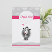 かわいい羊のペーパーアート ラブリー サンキューカード (スタンド正面)