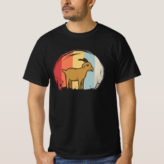 かわいい羊のレトロ Tシャツ (正面)
