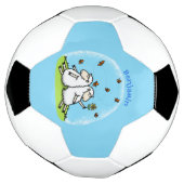 かわいい羊の友人と蝶の漫画 サッカーボール (回転)