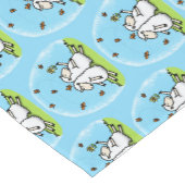 かわいい羊の友人と蝶の漫画 ショートテーブルランナー (コーナー)