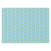 かわいい羊の友人と蝶の漫画 テーブルクロス (正面(横))